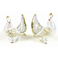 A pair of Royal Crown Derby commemorative paperweights, modelled as 'Diamond Jubilee Doves' / 'Royal... 