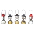 A collection of five Tilly lamps, comprising two with red tops, 17 by 17 by 35cm high and three blac... 