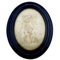 An Italian 19th century cast plaster relief oval plaque, depicting Christ being lowered from the cro... 