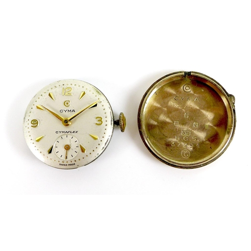 119 - A group of three lady's wristwatches, comprising a 9ct gold Cyma Cymaflex with silvered dial, gold R... 