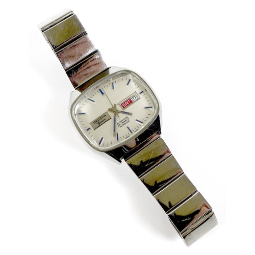 123 - A Delvina Geneve Automatic stainless steel cased gentleman's wristwatch, circa 1960s, rounded rectan... 