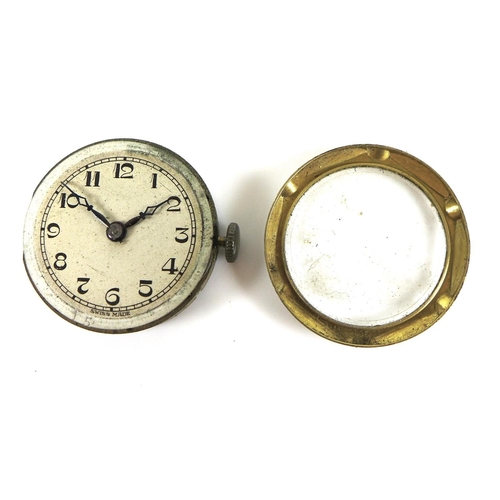 127 - A Smiths 9ct gold cased gentleman's wristwatch head, a/f damaged with lugs missing, silvered dial, g... 