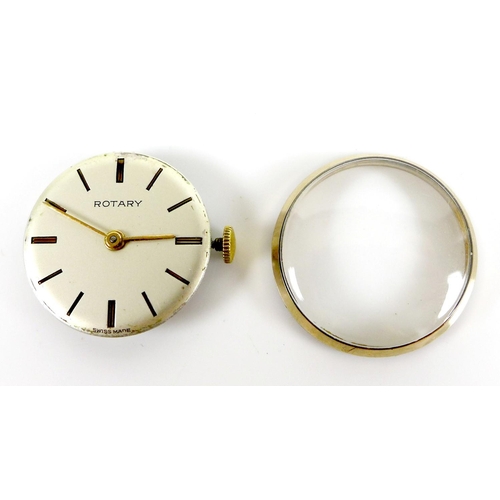 128 - A Rotary 9ct gold cased lady's wristwatch, circa 1960s, circular silvered dial with gold batons, 15 ... 