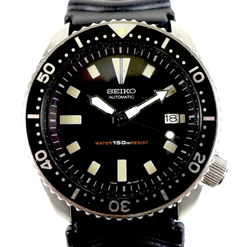 137 - A Seiko Automatic Scuba Divers stainless steel gentleman's wristwatch, model 7007-700 A1, circular b... 