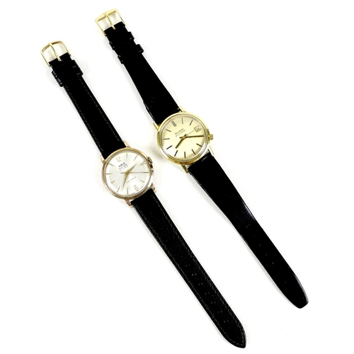 138 - Two vintage gentleman's gold plated wristwatches, comprising a Bulova Accutron, Series 218 Date, cir... 