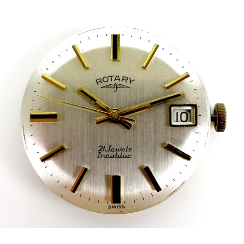 142 - A Rotary 9ct gold cased gentleman's wristwatch, circa 1970, circular silvered dial with gold and bla... 