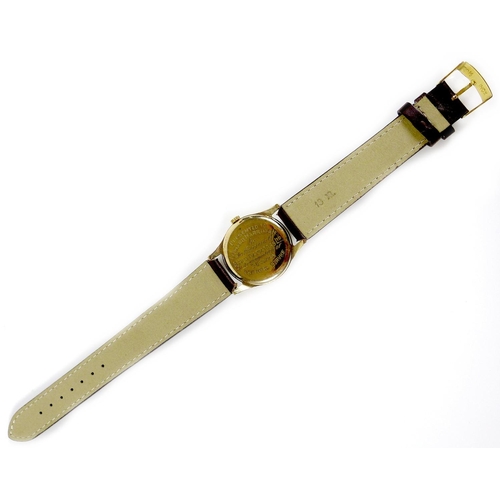 143 - A Hefix 9ct gold cased gentleman's wristwatch, circa 1950s, circular silvered dial, raised gold Arab... 