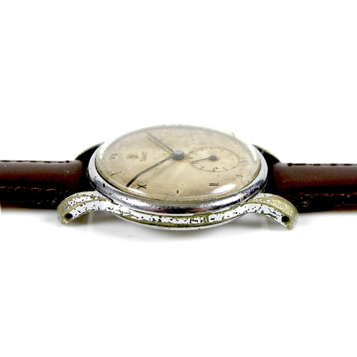 146 - A Tudor stainless steel cased gentleman's wristwatch, circa 1950, circular silvered dial with Roman ... 