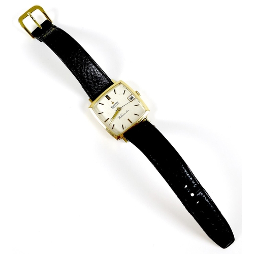 148 - A Buren Intra-Matic Westminster 18ct gold cased gentleman's wristwatch, late 1960s, the rectangular ... 