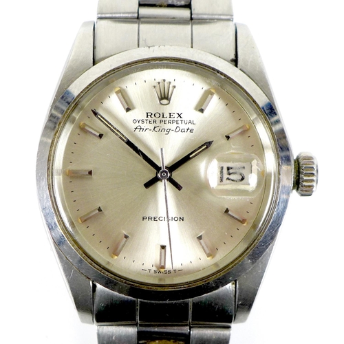 155 - A Rolex Oyster Perpetual Air-King-Date Precision stainless steel cased gentleman's mid sized wristwa... 