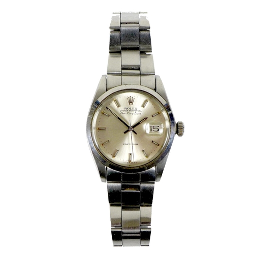 155 - A Rolex Oyster Perpetual Air-King-Date Precision stainless steel cased gentleman's mid sized wristwa... 