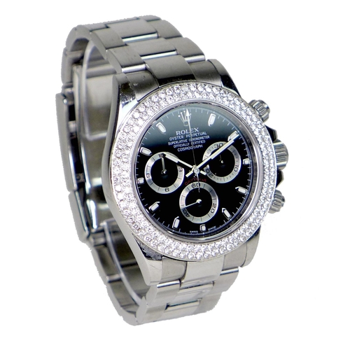 156 - A Rolex Oyster Perpetual Daytona Cosmograph stainless steel cased gentleman's wristwatch, Superlativ... 