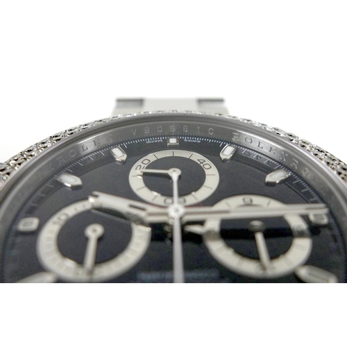 156 - A Rolex Oyster Perpetual Daytona Cosmograph stainless steel cased gentleman's wristwatch, Superlativ... 