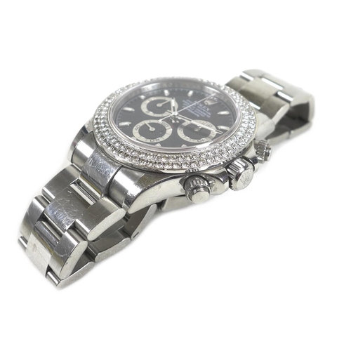 156 - A Rolex Oyster Perpetual Daytona Cosmograph stainless steel cased gentleman's wristwatch, Superlativ... 