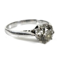 An 18ct white gold and diamond solitaire ring, approximately 1.2ct, size Q, 3.3g.