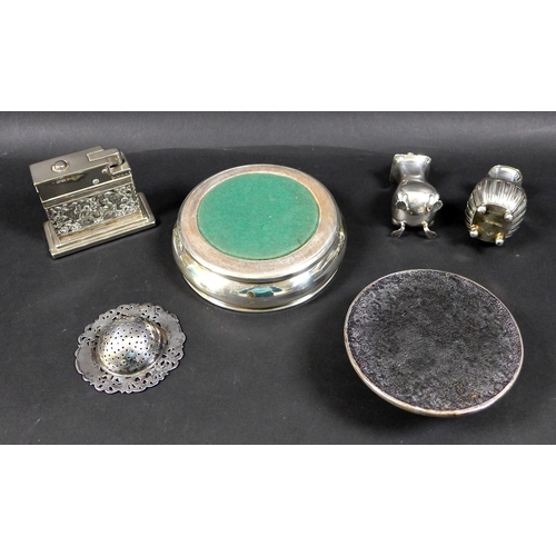 52 - A collection of Victorian and later silver, including a silver pepperette, lobed baluster body  with... 