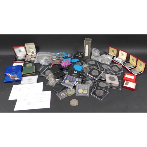 81 - A large collection of coins, including 20th century commemorative crowns and coins, mostly GB and Co... 