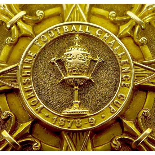 90 - A rare Victorian 15ct gold sporting winners medal, of circular form with a central relief cast round... 