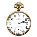 An American Ball Watch Co gold plated pocket watch, circa 1918, open face, keyless wind, the white e... 