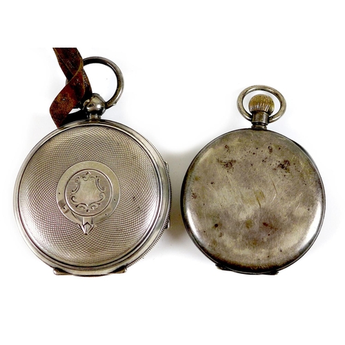 93 - Two silver pocket watches, comprising an Edward VII silver open faced pocket watch, J. G. Graves, Sh... 