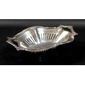An Edward VII twin handled silver bowl, pierced wheel and column detailing to body, applied scrollin... 