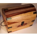 Mango wood 'Treasure Chest' banded with metal and with metal handles and clasp. 36 x 25 x 25cm. New