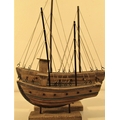 2x wood and painted boats with full rigging.  30 x 42 and 22 x 30cm. New