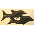Carved wood dolphin wall display. 31 x 15cm. New