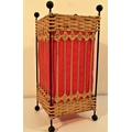 Table lamp shade. It does not have fittings for a light. Rattan and red cloth. 42 x 20cm. New
