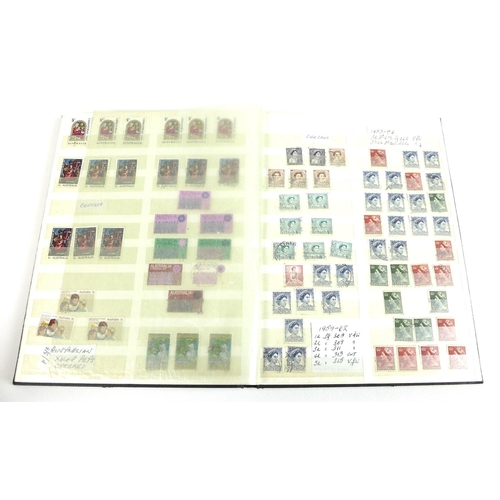 113 - A collection of GB and Commonwealth stamps, displayed across six albums, cataloguing a full variety ... 