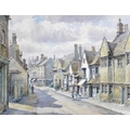 Wilfrid Rene Wood (British, 1888-1976): a view of Stamford, depicting ‘St Paul’s Street’ (No 2), wat... 