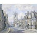 Wilfrid Rene Wood (British, 1888-1976): a view of Stamford, depicting ‘High Street St Martin’s’ (No ... 