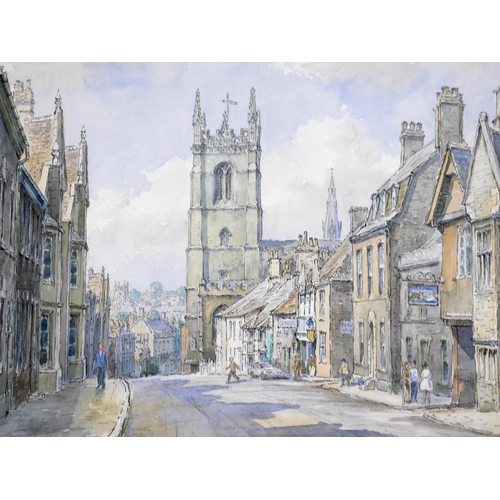 140 - Wilfrid Rene Wood (British, 1888-1976): a view of Stamford, depicting ‘High Street St Martin’s’ (No ... 