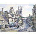Wilfrid Rene Wood (British, 1888-1976): a view of Stamford, depicting ‘High Street St Martin’s from ... 