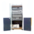 A modern stereo system, comprising NAD series 20 Power Amp 2140, Pre Amp 1020, CD player 5240, Tape ... 