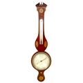 A Victorian mahogany wheel barometer, silvered dial signed J. Maver, Holburn, 26 by 5 by 97cm high.