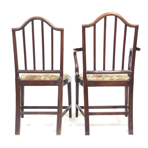 246 - A set of six early 19th century mahogany dining chairs, each 52 by 51 96cm high, including two carve... 