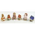 A group of six Royal Crown Derby paperweights, all modelled as squirrels, comprising 'Welbeck Squirr... 