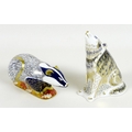 Two Royal Crown Derby paperweights, comprising 'Woodland Badger', gold stopper, MMVII, 15.5cm long, ... 