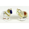 Two Royal Crown Derby paperweights, comprising 'Ram', LIII, no stopper, 13.7cm high, no box, and 'Th... 