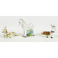 A group of three Royal Crown Derby paperweights, all modelled as foals, 'Shetland Pony Foal', limite... 
