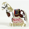 A Royal Crown Derby commemorative paperweight, modelled as 'The Derby War Horse', Commemorating the ... 