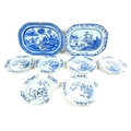 A group of six 19th century Chinese Export porcelain octagonal dishes, each similarly decorated in u... 