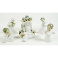 A group of six Lladro Angel figurines, comprising number 4542, Angels, 18.5cm high, number 4538, Ang... 