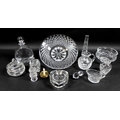A collection of Waterford Crystal glass wares, including a shallow bowl, 26.5 by 7cm, pedestal bowl,... 
