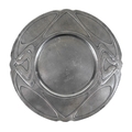 An Art Nouveau pewter plate in the style of Liberty's Tudric, sticker to underside reads 'Hornsby Co... 