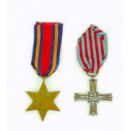 107 - A WWII Polish Monte Cassino Cross medal,  inscribed 'Monte Cassino Maj 1944' and '43 390' verso, wit... 