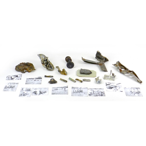 147 - A collection of Battle of Britain relics, items from  some of the fifteen Messerschmitt 110s shot do... 