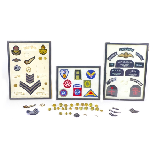 148 - Over fifty WWII Allied cloth badges and buttons, predominantly for the RAF but also including US and... 