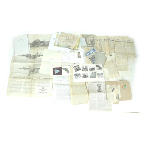 151 - Christopher Elliott's WWII Arnhem archive, including a Pegasus and Paratrooper cloth badges, photogr... 